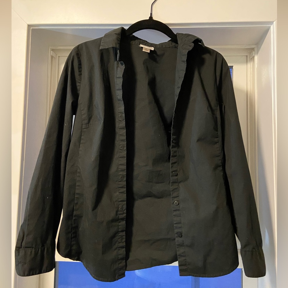 Black button down ladies dress shirt - SZ petit 4 (small)